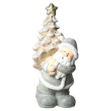 Imagem de Papai Noel com árvore de Natal iluminada - TOK DA CASA