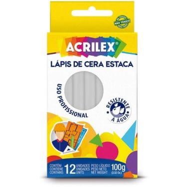 Imagem de Lápis de Cera Estaca Branco - Acrilex