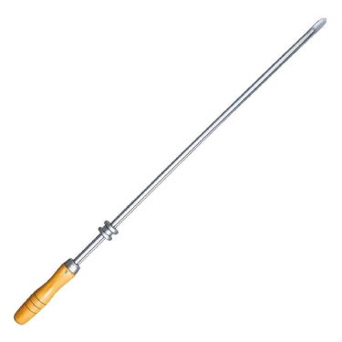Imagem de Espeto Inox Para Coraçãozinho Com Roldana Churrasqueira Rotativa Cabo Madeira - 408.2 Matrinox