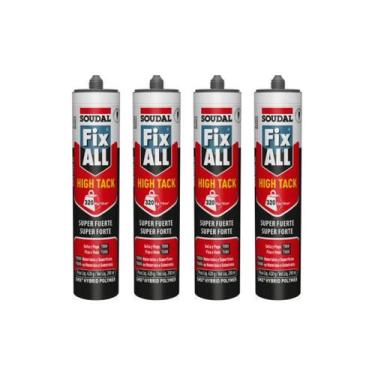 Imagem de KIT 4x Selante Cola Super Forte FIX ALL High Tack Soudal 420g BRANCO