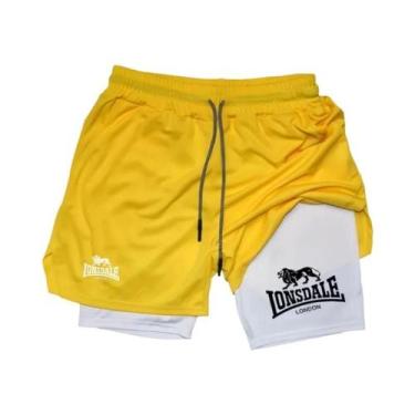 Imagem de Shorts De Corrida Masculinos 2 Em 1 Para Academia Com Compressão, Bols