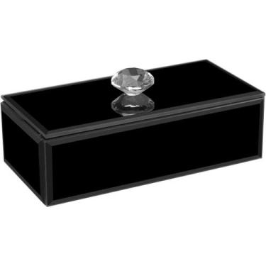 Imagem de Porta-Joias Home&Co 4x14x7cm MDF Preto Enfeite Decoração para Sala Mes