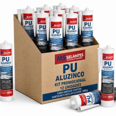 Imagem de Kit 12 cartucho aluzinco cinza 380g ms selantes