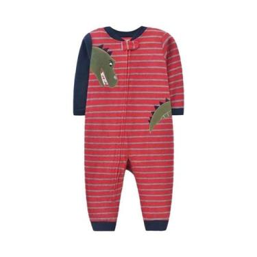 Imagem de Macacão De Fleece Unissex Para Bebês, Pijamas Quentes Com Zíper Para P
