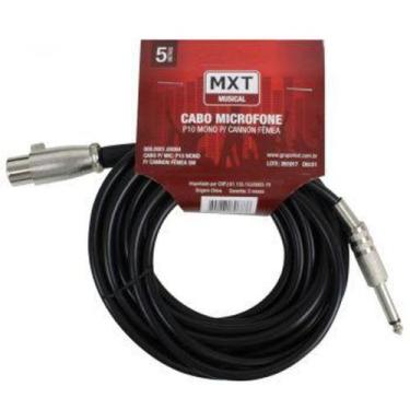 Imagem de Cabo para Microfone P10M Mono para Canon Fêmea 5 Metros - MXT