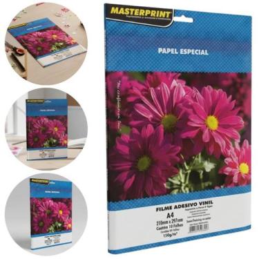 Imagem de Filme Adesivo Vinil Masterprint Alta Transparência A4 150g