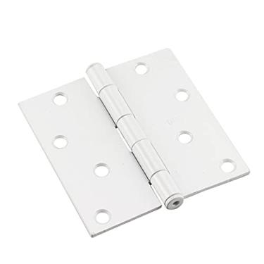Imagem de Richelieu Hardware 822WB Dobradiça de encaixe total para porta interna, canto quadrado, 102 mm, acabamento branco, 2 peças