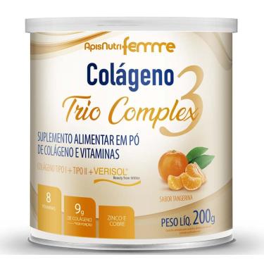 Imagem de Colágeno Trio Complex Verisol + Tipo II Tangerina 200g Femme - ApisNutri 