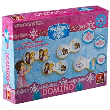 Imagem de Brincadeira de Criança 4032 120 - Dominó em Madeira, Princesa Do Gelo, 28 Peças