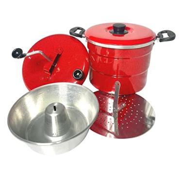 Imagem de Cuscuzeiro Panela Multiuso 4 em 1 Em Alumínio 18' Panela Pudim Pipoqueira Cuscuz Legumes a Vapor