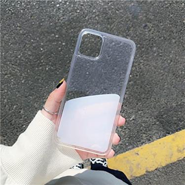 Imagem de Capa de telefone de areia movediça líquida de leite para iphone 12 11 Pro Max 13 7 8 Plus X XR XS capa de cor doce gelatinosa dinâmica menina, C, para iiPhone 12 Pro