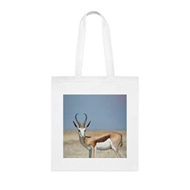 Imagem de Springbok Sacola, Springbok Tote Presente, Springbok Bolsa de Ombro Springbok Bolsas Reutilizáveis Springbok Cesta de Aniversário Natal Ideia de Presente, Presente Para Ela, Presente Para Ele, Bolsa Feminina, Branco