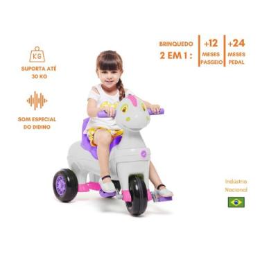 Imagem de Triciclo Infantil Com Empurrador E Protetor 1-3 Anos Didino Calesita