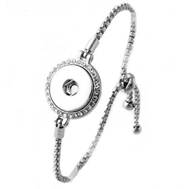 Imagem de Pulseira de fio deslizante ajustável de joia de encaixe de 18 a 20 mm intercambiável – strass Halo My Prime Gifts