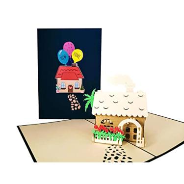Imagem de iGifts And Cards Cartão de felicitações pop-up 3D de inauguração de casa (capa azul) - Boas-vindas, flores, casa nova, cerca, corretor de imóveis, icônico, meio dobra, apenas porque, todas as ocasiões, parabéns, aposentadoria, amizade