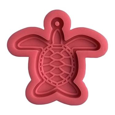Imagem de Bonito pingente de tartaruga chaveiro moldes de silicone para fundição de resina epóxi, molde de chocolate animal de tartaruga para decoração de topo de bolo faça você mesmo fondant de doces molde de artesanato de argila