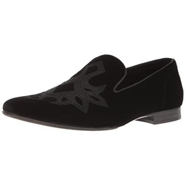Imagem de Steve Madden Mocassim masculino Lorax, Veludo preto, 7.5