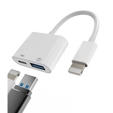 Imagem de Adaptador Lightning para USB A, conector de cabo OTG para iPhone 13 12 11 Mini Pro Max X Xs Conversor Macho Apple Divisor e carregador de porta fêmea para câmera, teclado e mouse adaptador para Hub 3.0