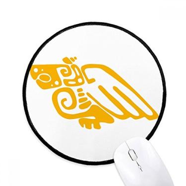 Imagem de DIYthinker Totems México Águia Mexicana Antiga Civilização Mouse Pad Desktop Escritório Tapete Redondo para Computador