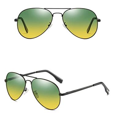 Imagem de Óculos de Sol Polarizados Moda Tons Pretos Clássico Retro Feminino Óculos de Sol Espelhado Condução Óculos de Pesca, Preto Amarelo Verde, Lente Polarizada