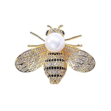 Imagem de KIZQYN Broche feminino individualidade e criatividade pequeno broche de abelha luxuoso e elegante broche terno camisa casaco gola acessórios de decoração acessório de fantasia
