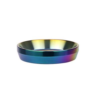 Imagem de Funil de dosagem de café expresso,funil de anel de dosagem de café em pó anti-voador em pó liga de alumínio estação de compactação distribuidor de café ferramenta wdt(58mm colorful),