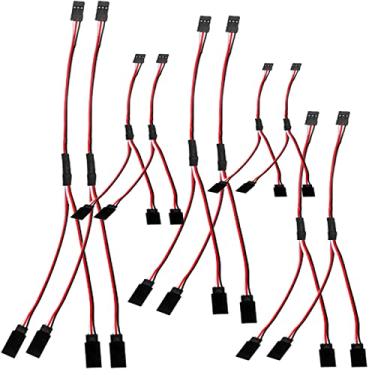 Imagem de JIANNIU, Cabo de extensão servomográfico tipo Y, plugue macho e fêmea 1 a 2 tipo Y servomoconector é adequado para controle remoto aeronaves e automóveis tipo Y conector 30-core fio 10 peças 5 tamanhos