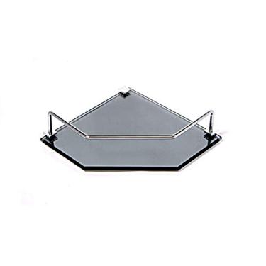 Imagem de Porta Shampoo de Canto Reto em Vidro Refletivo Lapidado - Aquabox - 20cmx20cmx8mm