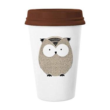 Imagem de Caneca de coruja gordinha, estilo simples, copo de cerâmica, copo de café
