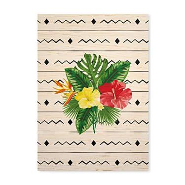 Imagem de Arte Maníacos Quadro Decorativo em Madeira Floral Fundo Branco - 23x16,25cm