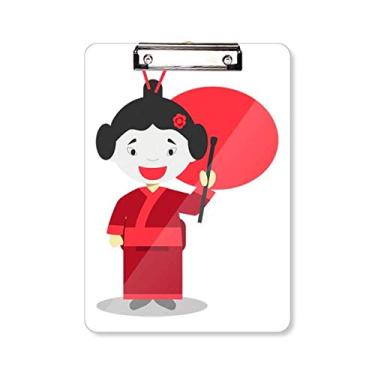 Imagem de Placa de apoio para prancheta de desenho japonês branco vermelho A4
