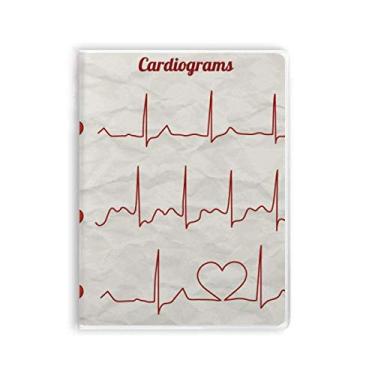 Imagem de Caderno com design de coração de eletrocardiograma capa de goma Diário capa macia