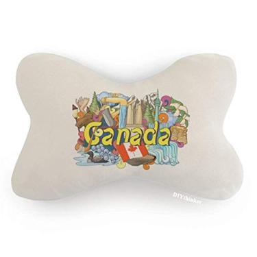 Imagem de DIYthinker Rocky Mountains CN Tower Maple Canada carro decoração pescoço almofada apoio de cabeça