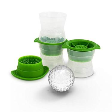 Imagem de Tovolo Conjunto de 3 moldes para bebidas sem vazamento, uísque derretido lentamente e bebidas alcoólicas, bola de golfe, verde, esfera