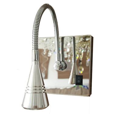 Imagem de Arandelas Articulada Led Leitura Cabeceira Cama Hotel Com Interruptor (Luz Branca Quente 3000k)