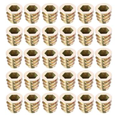 Imagem de Mechas rosqueadas de 30 peças M6 x 10 mm da Uxcell com rosca de liga de zinco e soquete hexagonal M6 roscas internas de 10 mm de comprimento