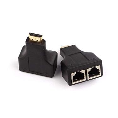 Imagem de Extensor Adaptador Hdmi 3D 30m Por Cabo Rede Rj45 Cat5 6 Lan