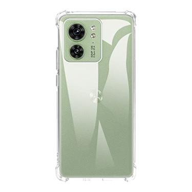 Imagem de Capa para Motorola Edge 40 5G, capa traseira de TPU macio à prova de choque de silicone anti-impressões digitais, capa protetora de corpo inteiro para Motorola Edge 40 Pantone 5G (6,55 polegadas) (transparente)