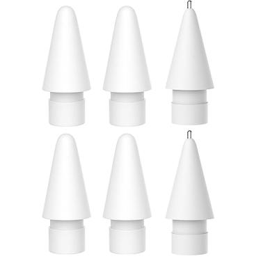 Imagem de Kit 6 Pontas Nib Branca, Substituição, Compatível Caneta Apple Pencil 1 e 2 Geração - HB, 2B e Thin (Fina)