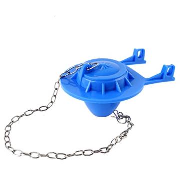 Imagem de Substituição de melindrosa para vaso sanitário, 5 cm, compatível com tanque de vaso sanitário padrão americano, melindrosa de vedação de borracha de longa duração com corrente de aço inoxidável, economia de água/azul