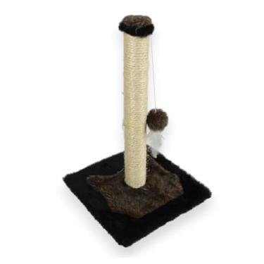 Imagem de Poste Arranhador Sisal Brinquedo com Bolinha Gato Pet Marrom