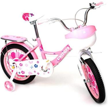 Imagem de Bicicleta Bike Infantil Menina Princesa Rosa Aro 16 C/ Garupa - Unitoy