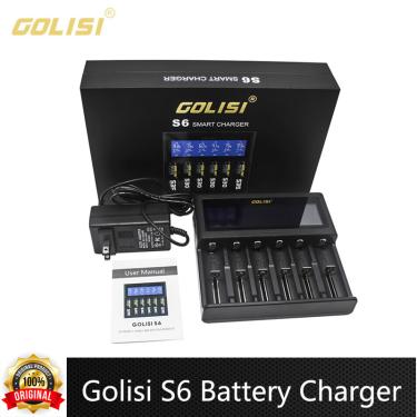 Imagem de Original Golisi S2 S4 S6 Carregador de Bateria 2A LCD Carregador Inteligente Para 18650 21700 20700