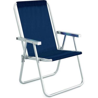 Imagem de Cadeira Alta Conforto Aluminio Sannet Azul Marinho - Mor