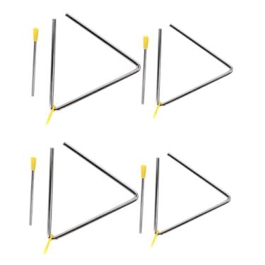 Imagem de 4 Conjuntos sino triângulo instrumentos musicais instrumentos triângulo musical brinquedos para bebês instrumento de percussão brinquedo musical portátil instrumento musical filho