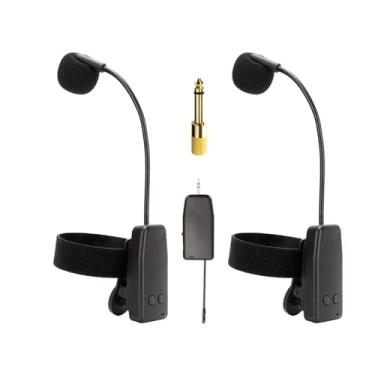 Imagem de Dynwave Microfone de instrumento, transmissão de 30m com braçadeira, saxofone profissional, microfone para clarinete, concertos, trompete, 1 em 2