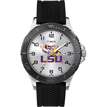 Imagem de Timex Tribute Relógio masculino Gamer 42 mm Quartzo com pulseira de silicone, Lsu Tigers, One Size Fits Most, Relógio de quartzo
