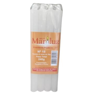 Imagem de Vela Palito Branca 18 altura x 1,5 espessura, grossa - 100un.