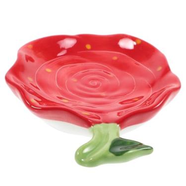 Imagem de DRESSOOS saboneteira de ceramica tigela de servir caixa de sabonete sabão saboneteira de flores saboneteira de banheiro Área de Trabalho estante decorar cerâmica vermelho