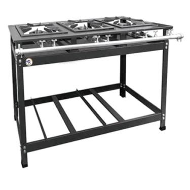 Imagem de Fogão Industrial 3 Bocas Duplas Luxo Baixa Pressão Mr Fogões 40x40 P8